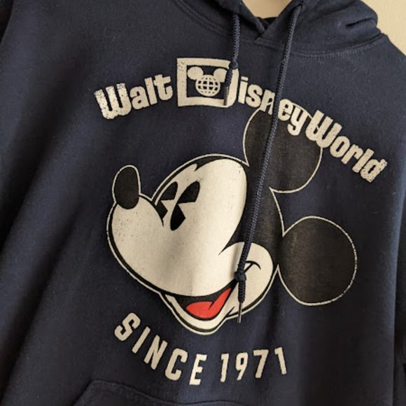 Walt Disney World Navy Blue Mickey Mouse Hoodie Size M - Picture 9 of 10